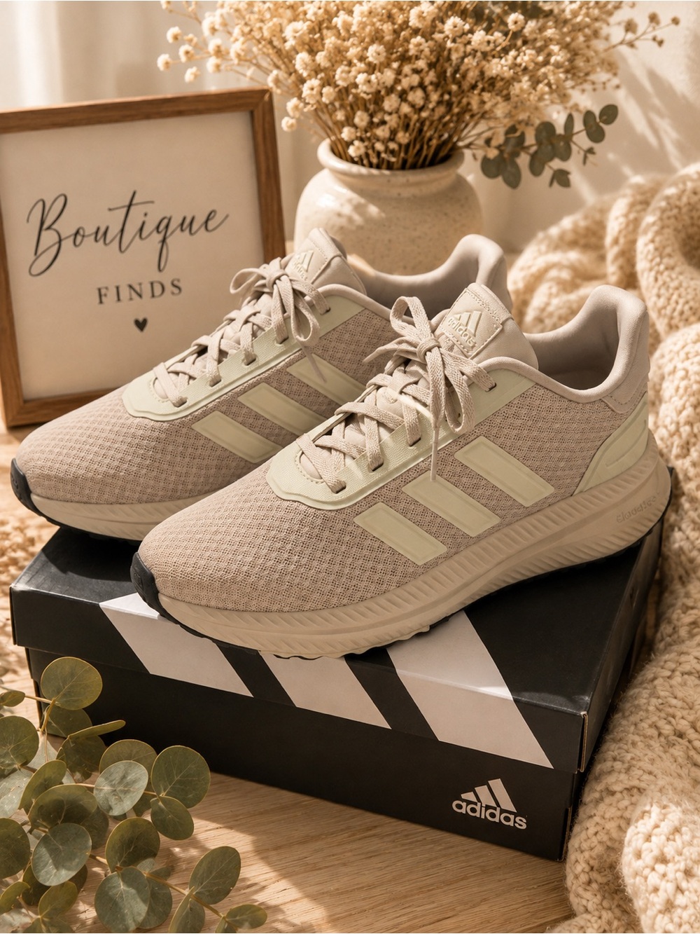 Adidas Mens Neutral Beige Running Shoes